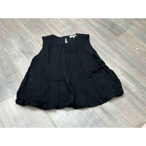 Madewell Sleeveless Crewneck Bubble Top Pullover Cotton Jet Black Size XS NWT - Picture 3 of 9